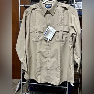 Blauer Tan Military look shirt size 17 or XL 33” L 33” p2pNWT